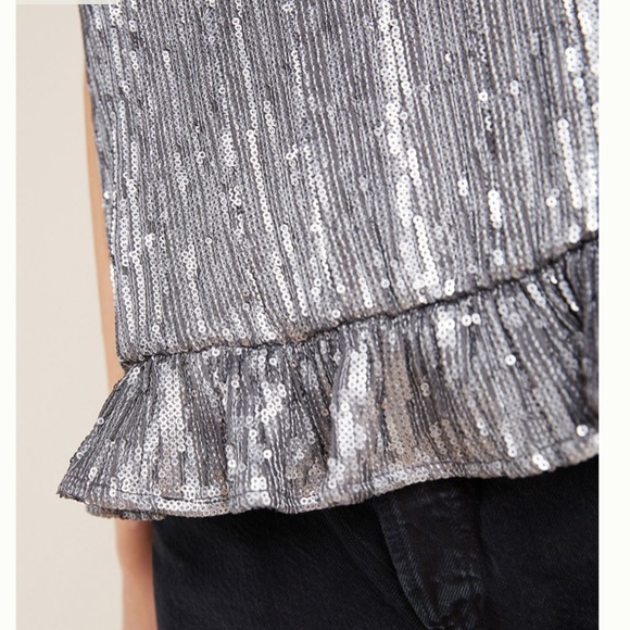 Anthropologie silver beaded cami - Picture 3 of 5